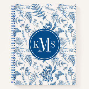 Carnet Blue Garden Butterfly & Floral Garden Motif