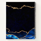 Carnet Blue Gold Faux Parties scintillant Agate Mariage L (Dos)