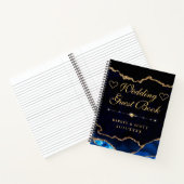 Carnet Blue Gold Faux Parties scintillant Agate Mariage L (Intérieur)
