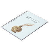 Carnet Blue Gold Vase White Feather (Côté gauche)