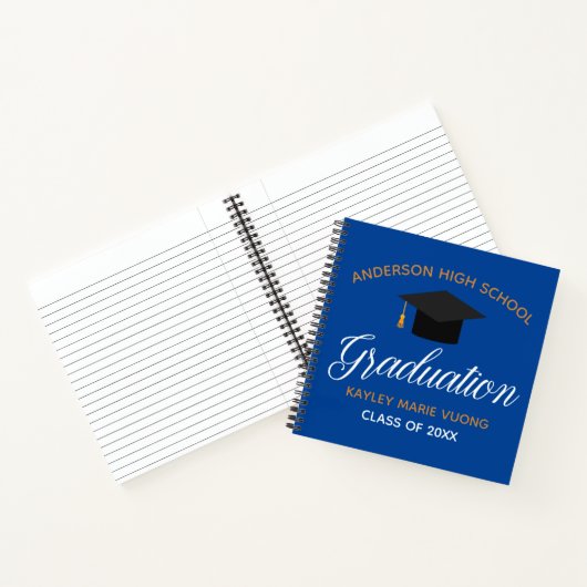 Carnet Blue Graduation Party Autograph Keepsaké Guest (Intérieur)