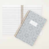 Carnet Blue Gray | Coastal Bamboo Trellis Personalized (À l'intérieur)