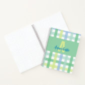 Carnet Blue Green Lime Pastel Monogram En vichy Motif (Intérieur)