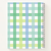 Carnet Blue Green Lime Pastel Monogram En vichy Motif (Dos)