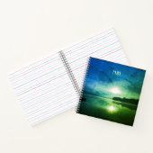 Carnet Blue Green Morning Sunrise abstrait à CT River (Intérieur)