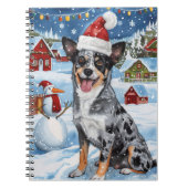 Carnet Blue Heeler Chien Winter Wonderland Noël Joie (Devant)