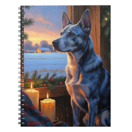 Carnet Blue Heeler With Christmas Lights Holiday  (Devant)