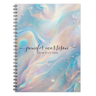 Carnet Blue Holographic Opal Gold Parties scintillant per