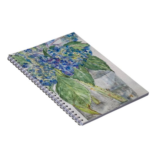 Carnet Blue Hydrangeas in Water spiral notebook (Côté Droit)