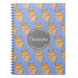 Carnet Blue I love Hamsters Hamster Motif