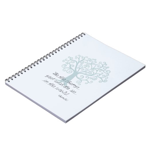 Carnet Blue Inspirational Be the Change Tree (Côté gauche)