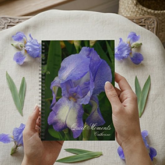 Carnet Blue Iris Macro Photo Personalized Notebook Journa