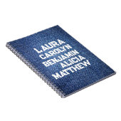 Carnet Blue jeans Grandchildren's names simple modern (Côté Droit)