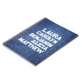 Carnet Blue jeans Grandchildren's names simple modern (Côté gauche)