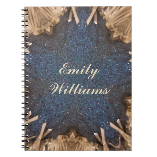 Carnet Blue Kaleidoscope Star Wicker Arrière - plan (Devant)