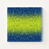 Carnet Blue Lime Ombre Parties scintillant Monogram Sketc (Dos)