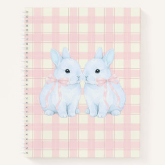 Carnet Blue Marshmallow Bunny Rabbits