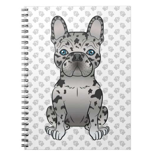 Carnet Blue Merle French Bulldog Frenchie Cute Chien & Pa (Devant)