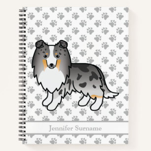 Carnet Blue Merle Shetland Sheepdog Chien et texte person