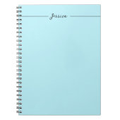 Carnet Blue Modern Elegant Plain Simple Professional Name (Devant)