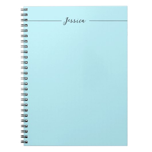 Carnet Blue Modern Elegant Plain Simple Professional Name (Devant)