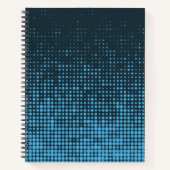 Carnet Blue, modern, retro, cool, trendy dot pattern (Devant)