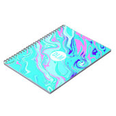 Carnet Blue moderne, rose et Purple Marble effect design (Côté gauche)