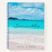 Carnet Blue Ocean Hawaii Tropical Sandy Beach Nom photo (Devant)