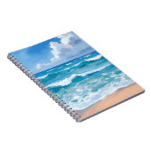 Carnet Blue Ocean Waves | Beach Sea Watercolor  (Côté Droit)