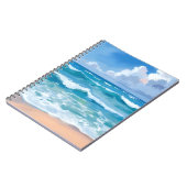 Carnet Blue Ocean Waves | Beach Sea Watercolor  (Côté gauche)