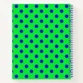 Carnet Blue On Green Polka Dots Pattern Design  (Dos)