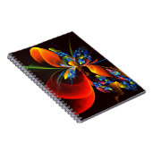 Carnet Blue Orange Floral Moderne Art Abstrait Motif #03 (Côté Droit)