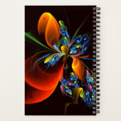Carnet Blue Orange Floral Moderne Art Abstrait Motif #03 (Verso)