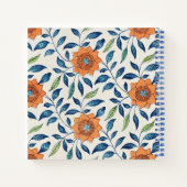 Carnet Blue & Orange Floral Pattern (Dos)
