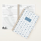 Carnet Blue Pasta Stripe Personalized Recipe (À l'intérieur)