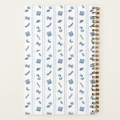 Carnet Blue Pasta Stripe Personalized Recipe (Verso)