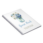 Carnet Blue Peonies Mason Jar Birthday Party Guest Book (Côté Droit)