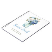 Carnet Blue Peonies Mason Jar Birthday Party Guest Book (Côté gauche)