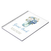 Carnet Blue Peonies Mason Jar Bridal Shower Guest Book (Côté gauche)