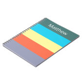 Carnet Blue Personalized Color Block Striped Notebook (Côté gauche)