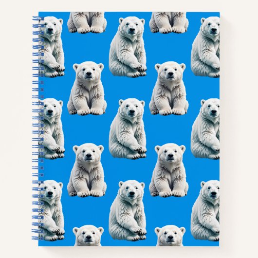 Carnet Blue Polar Bear Pattern Design  (Devant)