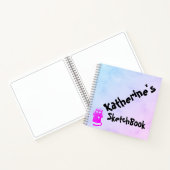 Carnet Blue Purple Ombre Funny Angel Chat Sketchbook (Intérieur)