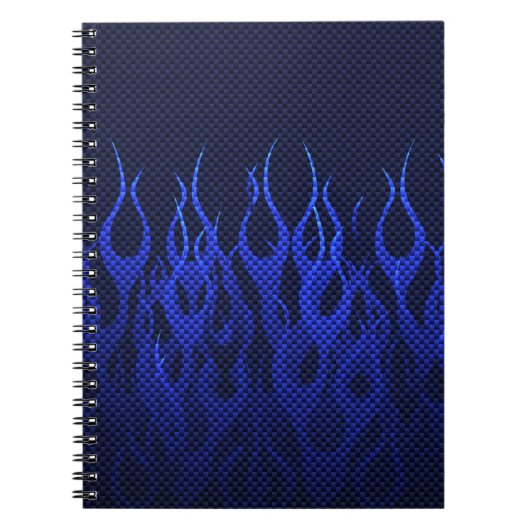 Carnet Blue Racing Flames on Carbon Fiber (Devant)