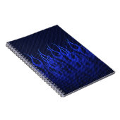 Carnet Blue Racing Flames on Carbon Fiber (Côté Droit)