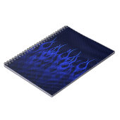 Carnet Blue Racing Flames on Carbon Fiber (Côté gauche)