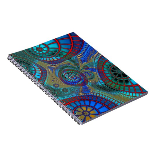 Carnet Blue Red Green Fractals Art moderne (Côté Droit)