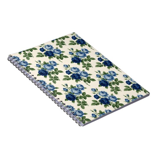 Carnet Blue Rose Floral Pattern (Côté Droit)