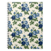 Carnet Blue Rose Floral Pattern (Devant)
