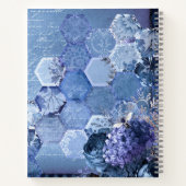 Carnet Blue Silver Bee Floral Girly Chic Nom moderne (Dos)