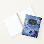 Carnet Blue Silver Bee Floral Girly Chic Nom moderne (Intérieur)
